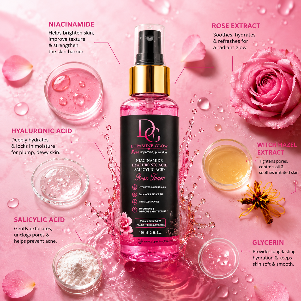 Dopamine Glow Rose Toner